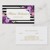 Rendez-vous floral violet pourpre SPG de coiffeur (Devant / Derrière)