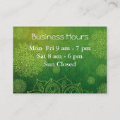 Rendez-vous Green Mandala Classy Carte de visite (Dos)