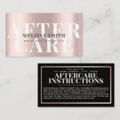 Rendez-vous Instructions de soins postérieurs Carte d'or Rose  (Devant / Derrière)