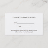 Rendez-vous Jolie Carte de visite enseignant de livres (Dos)