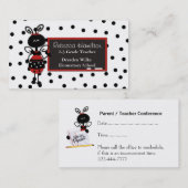 Rendez-vous Ladybug Blackboard Carte de visite de l'enseignant (Devant / Derrière)