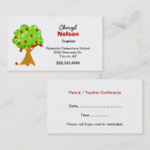 Rendez-vous Le carte de visite du professeur de pommier (Devant / Derrière)
