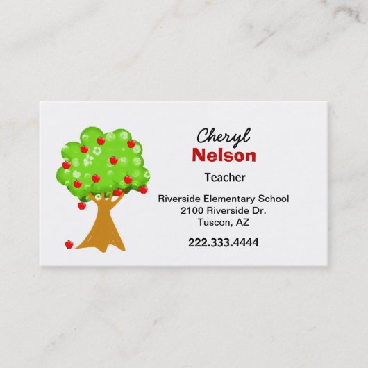 Rendez-vous Le carte de visite du professeur de pommier (Devant)