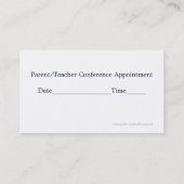 Rendez-vous Le carte de visite du professeur fait sur commande (Dos)