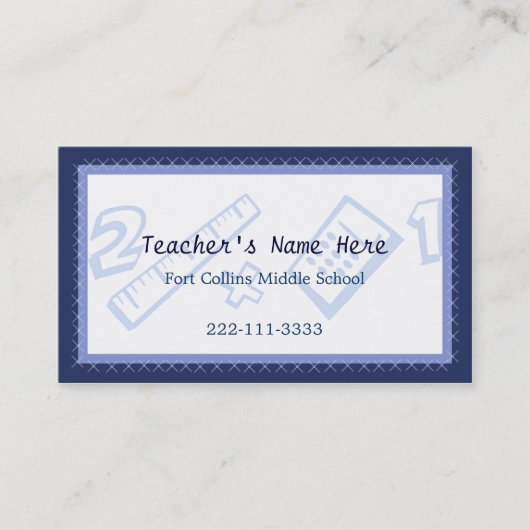 Rendez-vous Le carte de visite du professeur fait sur commande (Devant)