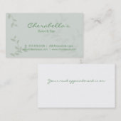 Rendez-vous Le vert laisse le carte de visite de manucure de (Devant / Derrière)