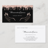 Rendez-vous Lecteurs Rose Manicure Clous Artiste Carte de rend (Devant / Derrière)