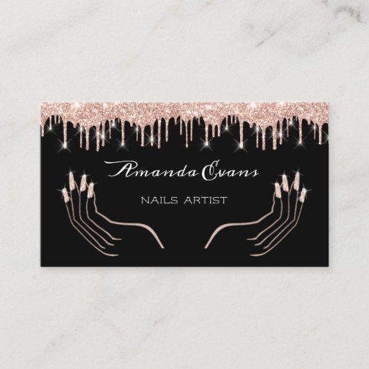 Rendez-vous Lecteurs Rose Manicure Clous Artiste Carte de rend (Devant)