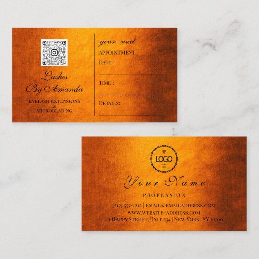 Rendez-vous Maquillage Coiffure Logo Nails Lashes  (Devant / Derrière)