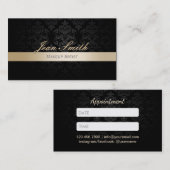 Rendez-vous Maquilleur rayé de damassé d'or de carte de (Devant / Derrière)