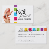 Rendez-vous Modèle chic de carte de visite d'artiste de clou (Devant / Derrière)