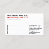 Rendez-vous Modèle de carte de visite de lavage et de nettoyag (Dos)