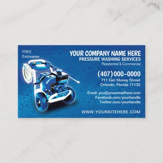 Rendez-vous Modèle de carte de visite de lavage et de nettoyag (Devant)