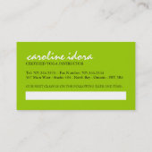 Rendez-vous Modèle de carte de visite de yoga (Dos)