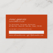 Rendez-vous Modèle de carte de visite d'esthétique (Dos)