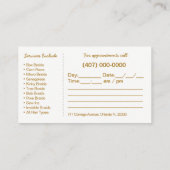 Rendez-vous Modèle de carte de visite locale de tressage de ch (Dos)