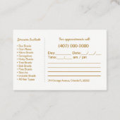 Rendez-vous Modèle de carte de visite locale de tressage de ch (Dos)