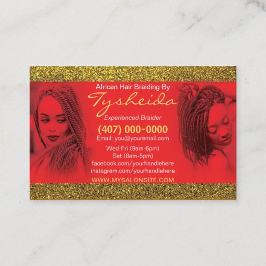 Rendez-vous Modèle de carte de visite locale de tressage de ch (Devant)