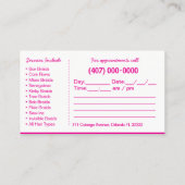 Rendez-vous Modèle de carte de visite locale de tressage de ch (Dos)