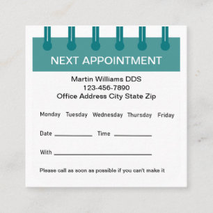 Rendez-vous Modèle Médicale Carte de visite de nomination