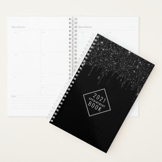 Rendez-vous moderne Black Parties scintillant Drip (Devant avec enveloppe)
