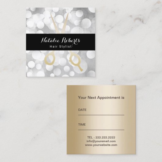 Rendez-vous moderne d'argent de salon de coiffure (Devant / Derrière)