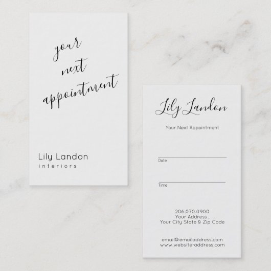 Rendez-vous moderne en noir et blanc (Devant / Derrière)