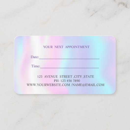 Rendez-vous moderne Lotus Holographique iridescent (Dos)