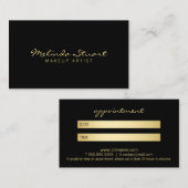 Rendez-vous moderne professionnel de noir et d'or (Devant / Derrière)