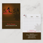 Rendez-vous Mouvements de Salsa - affaires, carte de programme (Devant / Derrière)