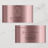 Rendez-vous Namaste Yoga Rose à la main Gold Logo Carte de ren (Devant / Derrière)