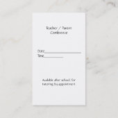 Rendez-vous Noir avec Pommes rouges carte de visite de l'ensei (Dos)