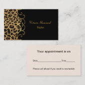 Rendez-vous Noir chic et carte de visite d'impression de (Devant / Derrière)