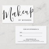 Rendez-vous noir et blanc moderne de maquilleur (Devant / Derrière)