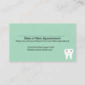 Rendez-vous Nomination d'un dentiste et Carte de visite (Dos)
