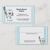 Rendez-vous Nomination d'un dentiste et Carte de visite (Devant / Derrière)
