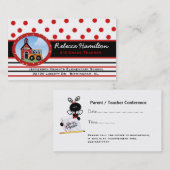 Rendez-vous Pois et carte de visite du professeur de rayures (Devant / Derrière)