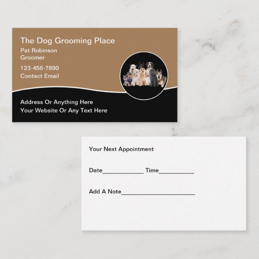 Rendez-vous pour animaux de compagnie Cartes de vi (Devant / Derrière)