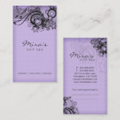 Rendez-vous Pourpre noir de toile de carte de visite floral (Devant / Derrière)