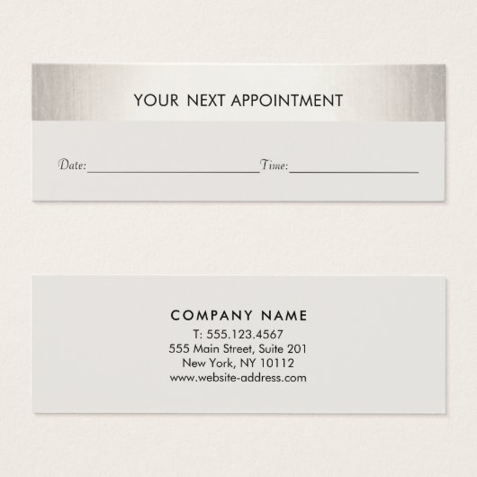 Rendez-vous professionnel blanc moderne argent (Devant & derrière)