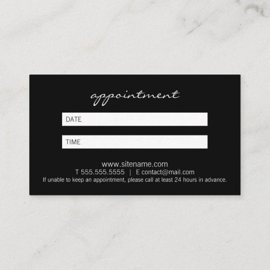 Rendez-vous professionnel moderne noir (Dos)