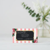 Rendez-vous Rayures roses et carte de visite floral (Debout devant)