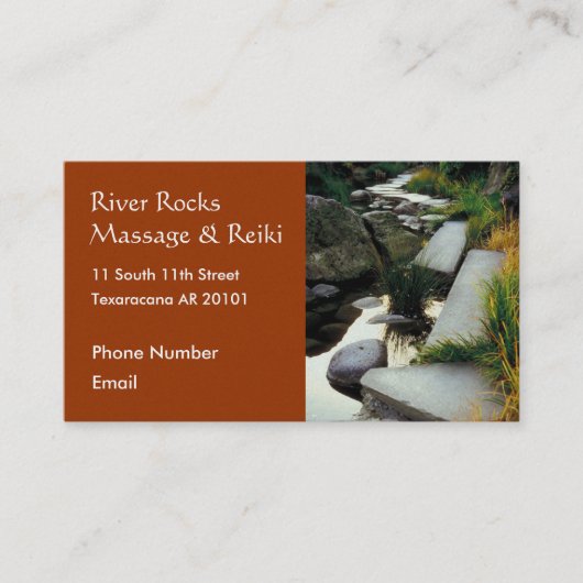 Rendez-vous Rivière avec le carte de visite de roches (Devant)
