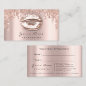 Rendez-vous Rose de maquillage Glitte Lèvres étincelle Carte d (Devant / Derrière)