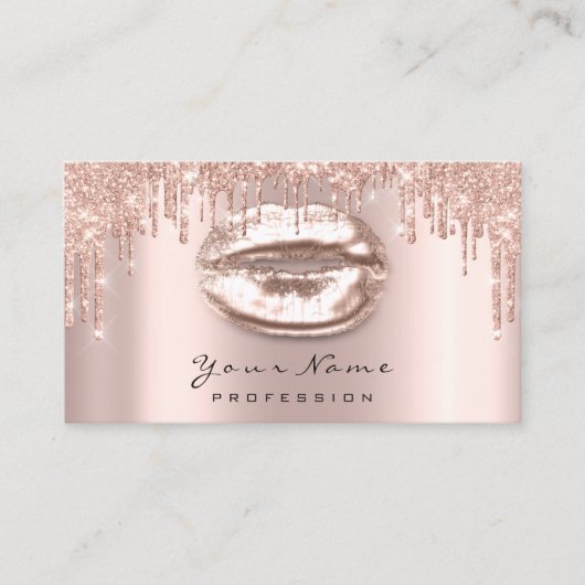 Rendez-vous Rose de maquillage Glitte Lèvres étincelle Carte d (Devant)
