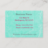 Rendez-vous Rose et Turquoise avec Carte de visite Parties sci (Dos)