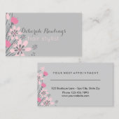 Rendez-vous rose floral de coiffeur du gris | (Devant / Derrière)