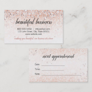 Rendez-vous Rose Gold Diamonds Carte de visite avec rendez-vou