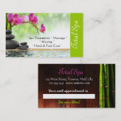 Rendez-vous Salon de massage spa Carte de visite vert (Devant / Derrière)