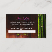 Rendez-vous Salon de massage spa Carte de visite vert (Dos)